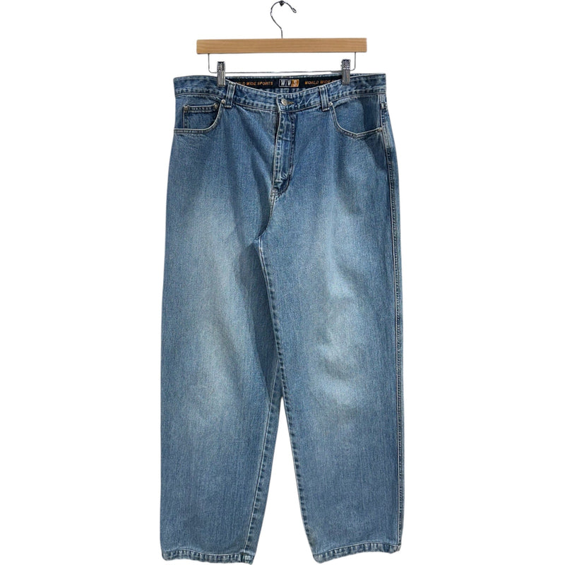 Vintage World Wide Sports Wide Leg Denim Jeans 35 x 31