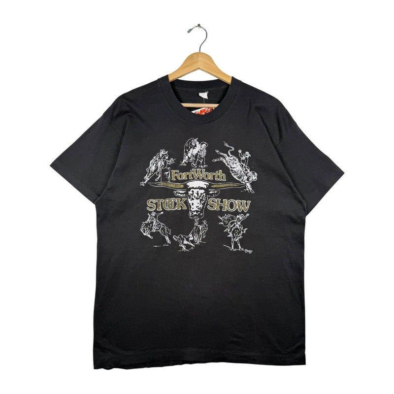 Vintage FortWorth Stock Show Bull Crewneck T-Shirt