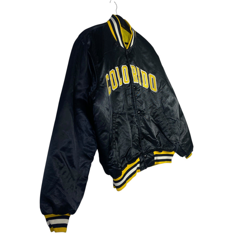 Vintage Starter Colorado Satin Snap Button Bomber Jacket