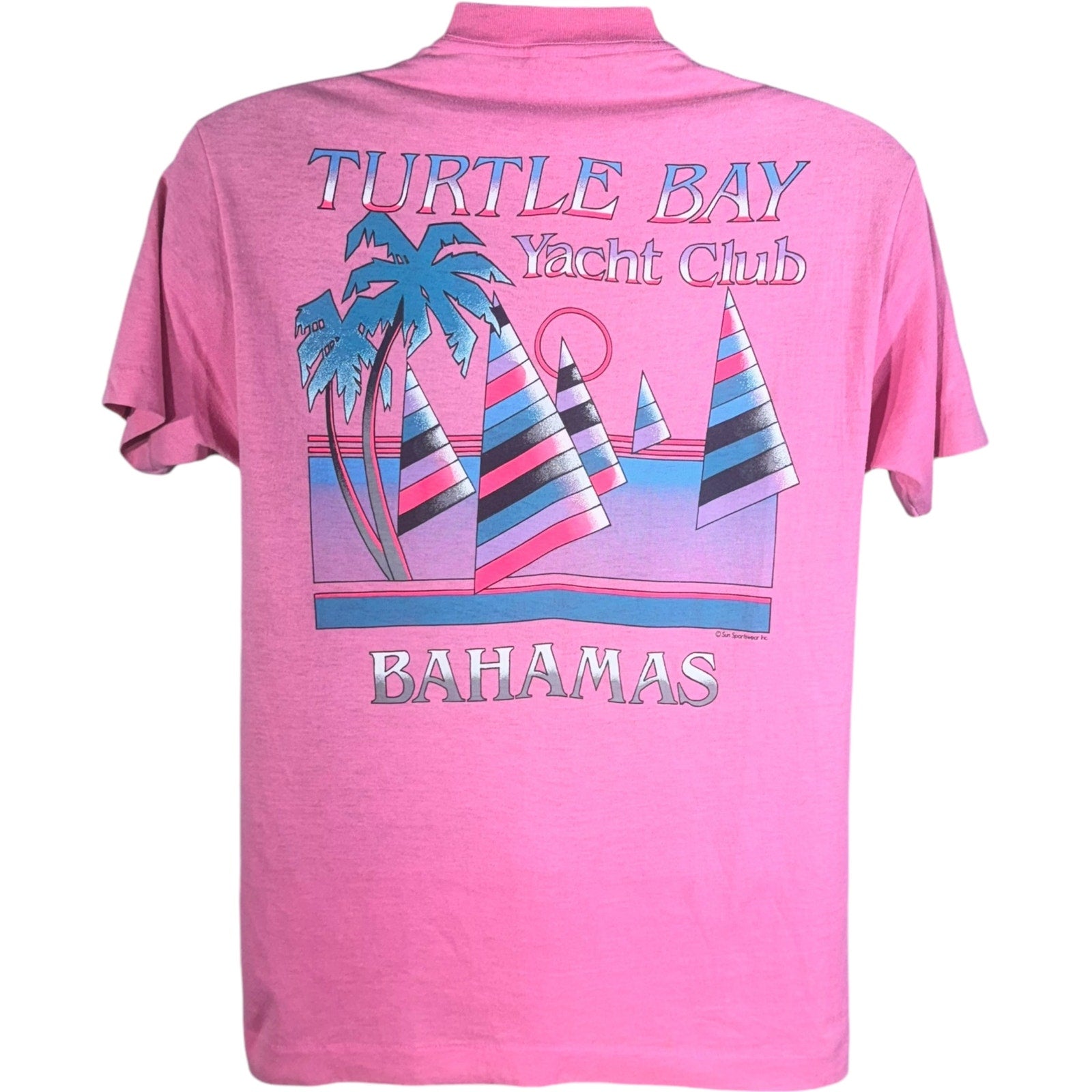 Vintage Bahamas Turtle Bay Yacht Club Souvenir Pocket Tee