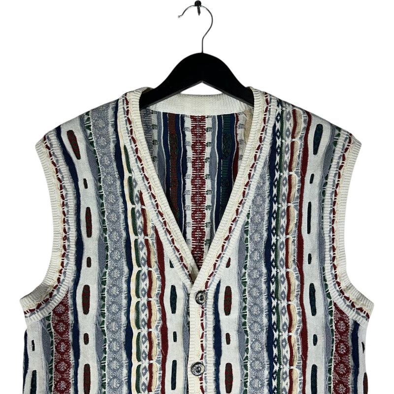 Vintage 3D Knit Button Down Sweater Vest