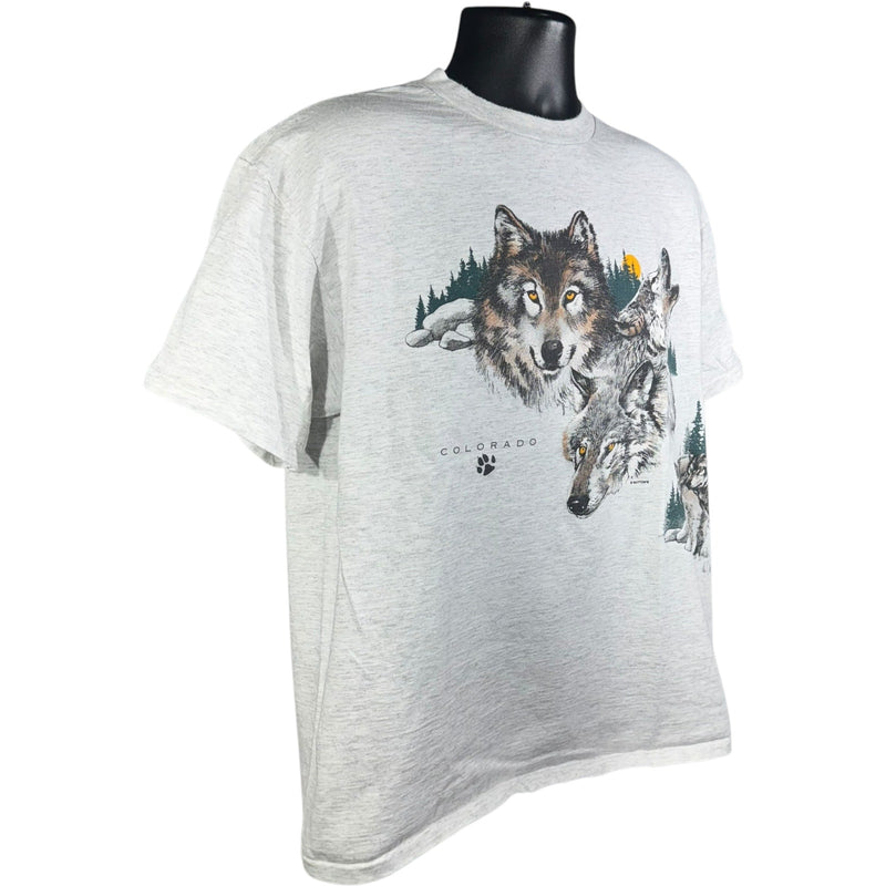 Vintage Colorado Wolves Wrap Around Souvenir Tee 90s