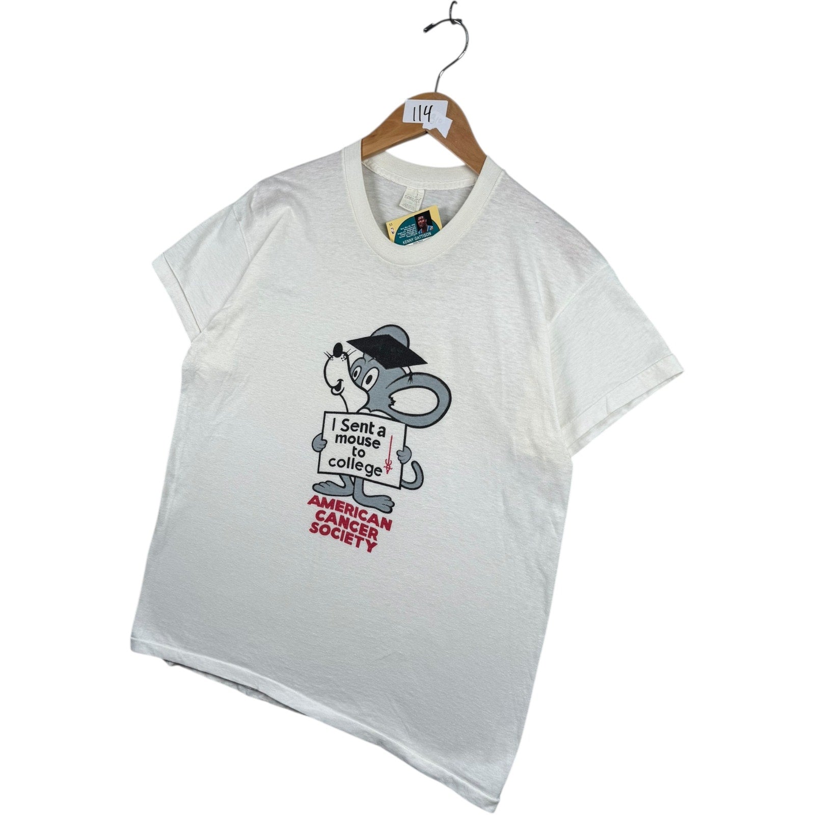 Vintage American Cancer Society Mouse College T-Shirt