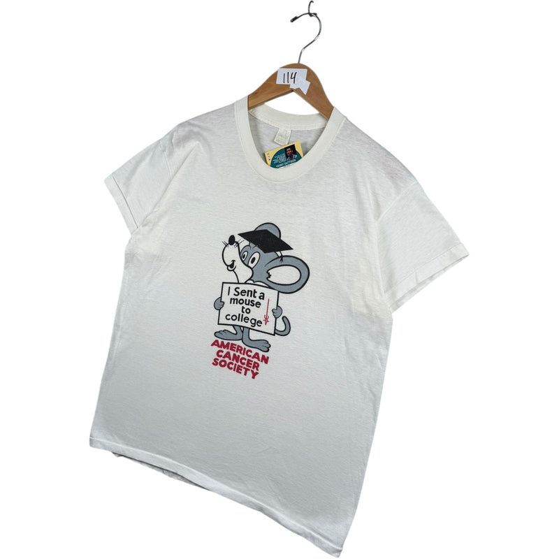 Vintage American Cancer Society Mouse College T-Shirt