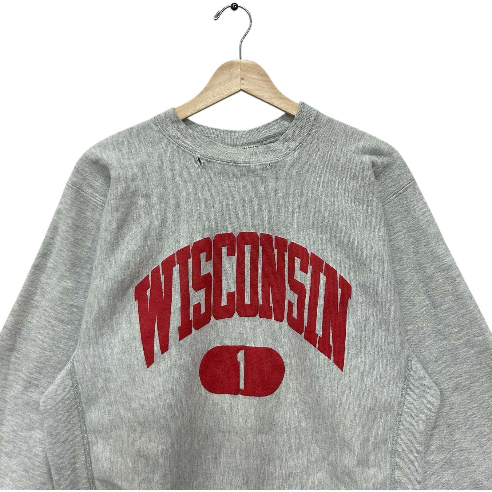 Vintage Champion Revere Weave University of Wisconsin Crewneck