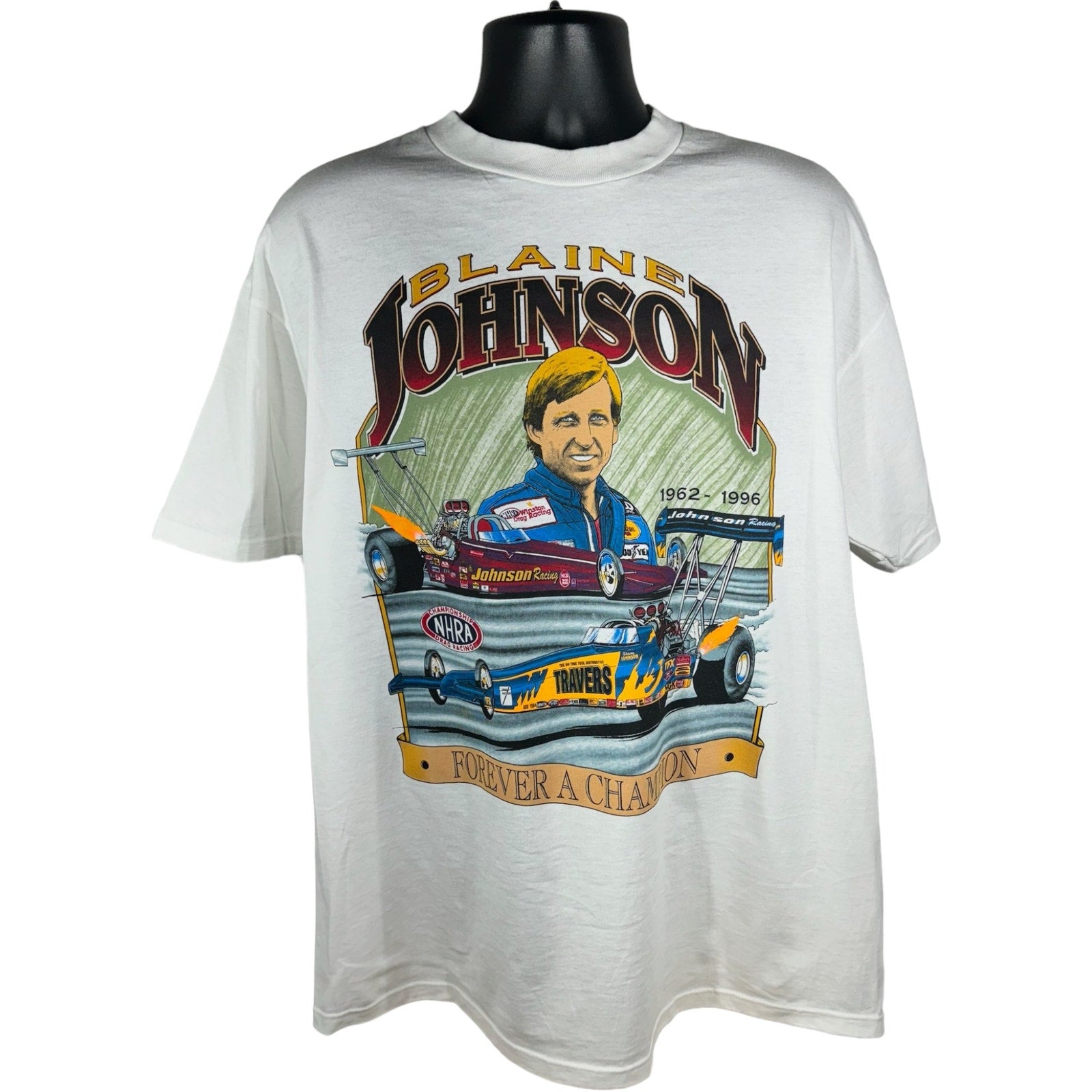 Vintage Blaine Johnson NHRA Drag Racing Tee