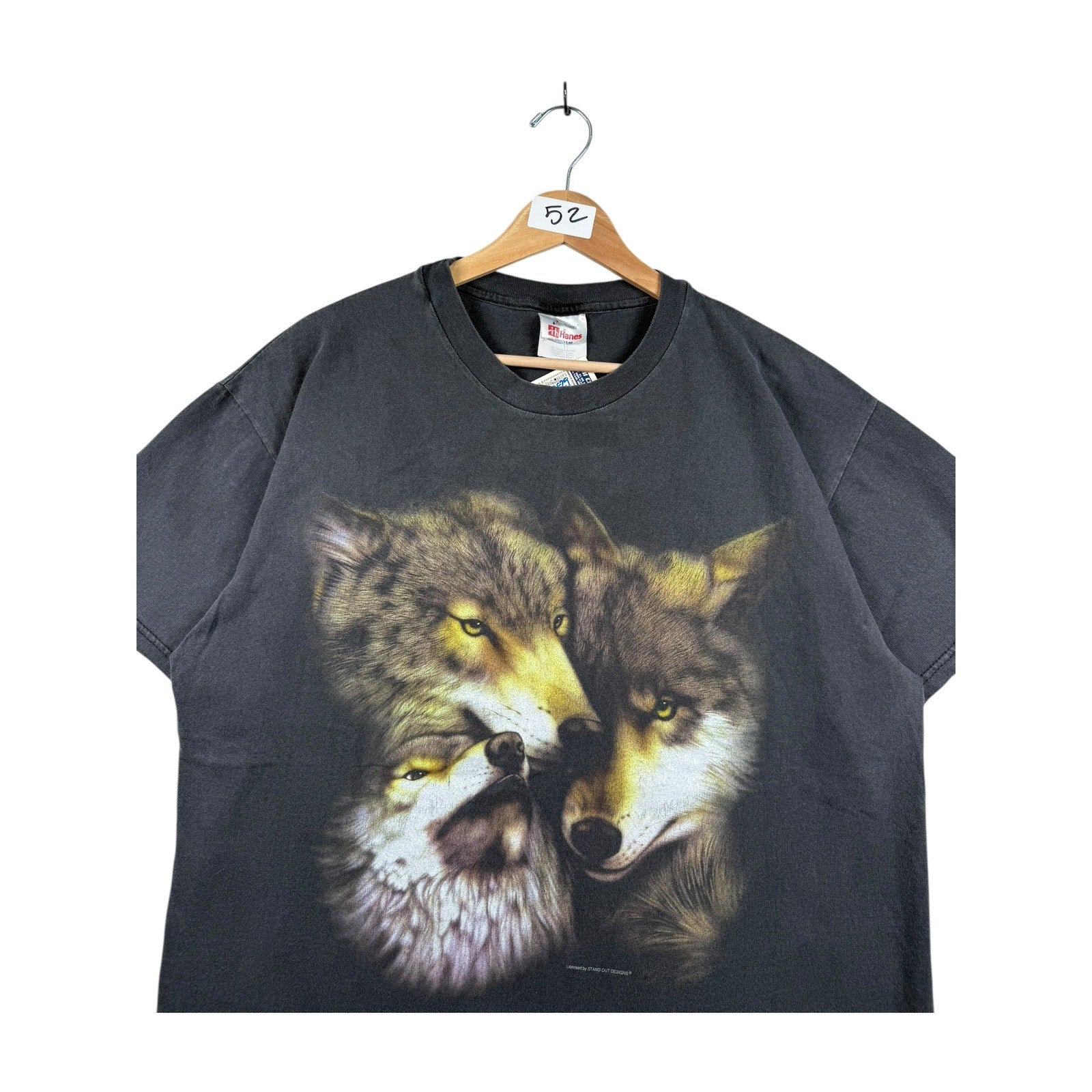 Vintage Wolf Graphic Print T-Shirt