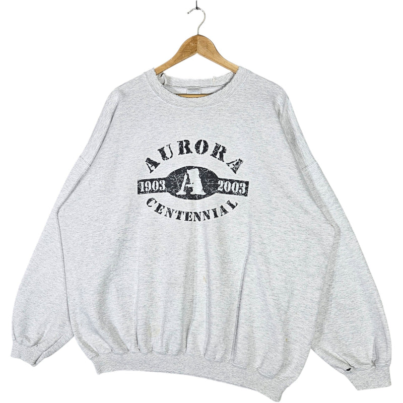 Vintage Aurora Centennial Spellout Crewneck 00s
