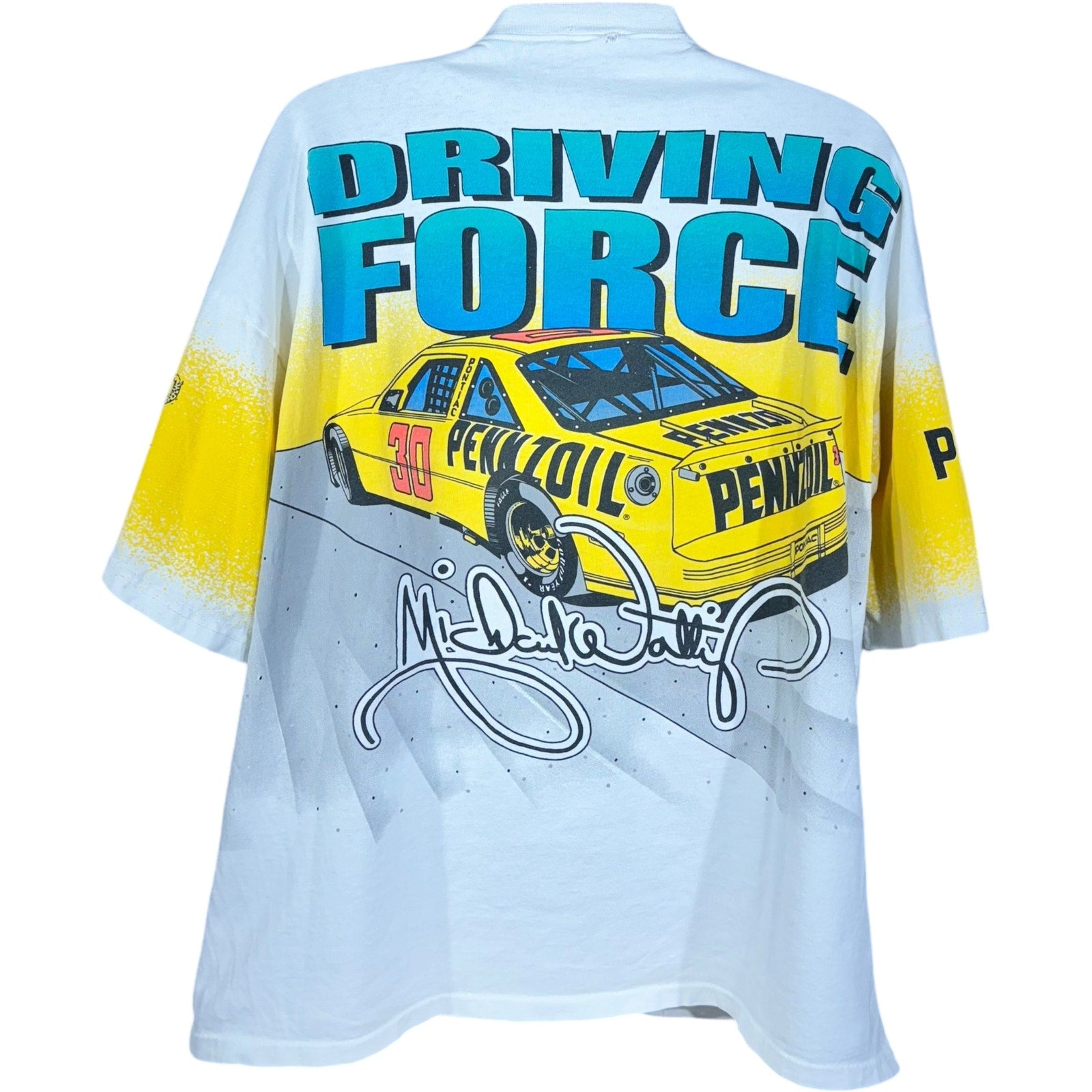 Vintage NASCAR Michael Waltrip Driving Force AOP Racing Tee