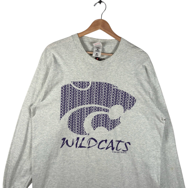 Vintage Kansas State University Wildcats Spellout Logo Long Sleeve