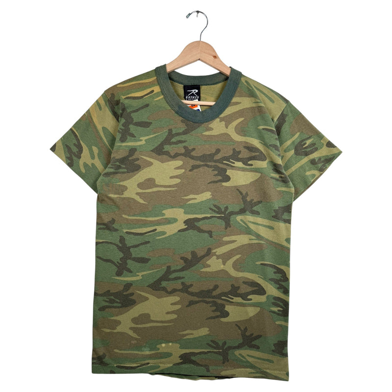 Vintage Rothco Woodland Camo Military T-Shirt