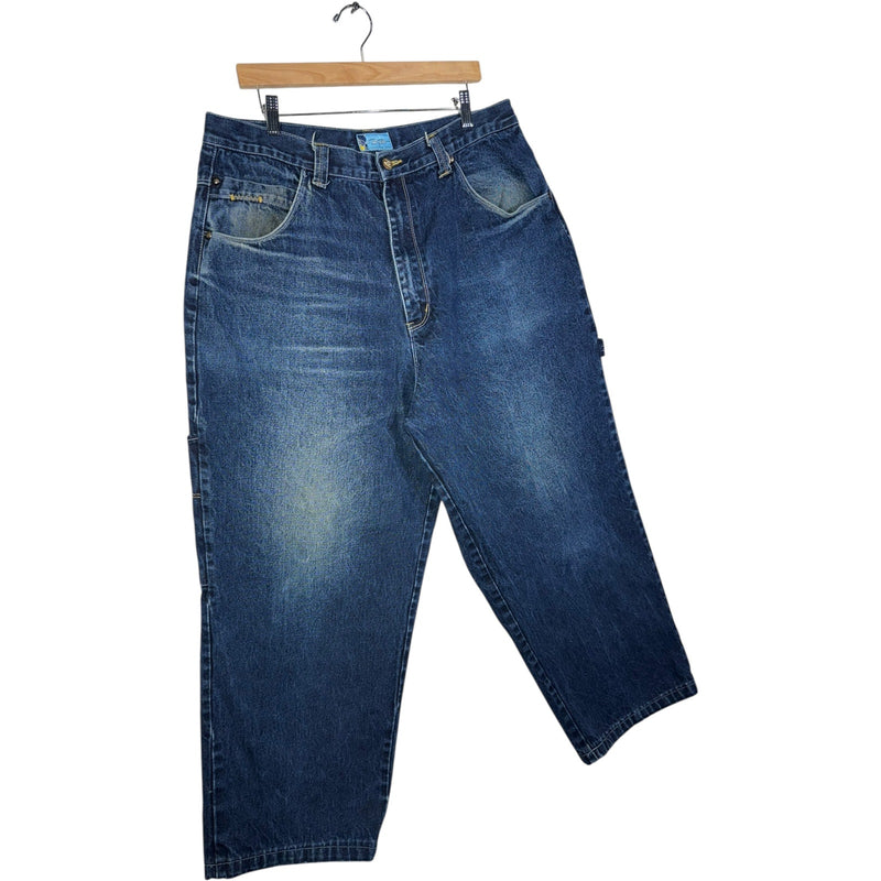 Vintage Cropped Raw Blue Carpenter Denim Jeans 38x26
