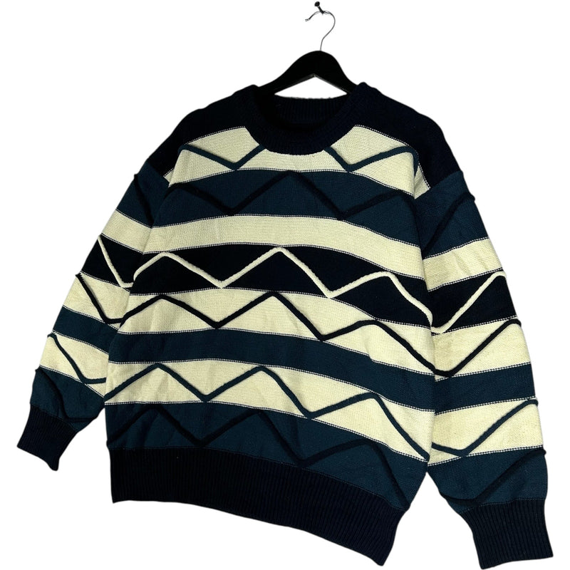 Vintage 3D Knit Striped Sweater