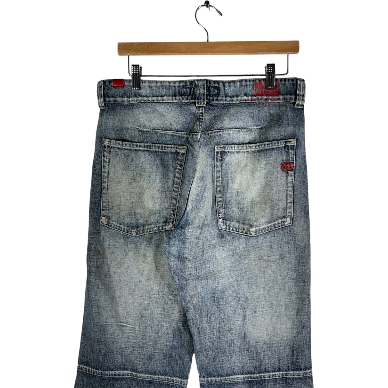 Y2K Distressed Double Knee Denim Jeans 38