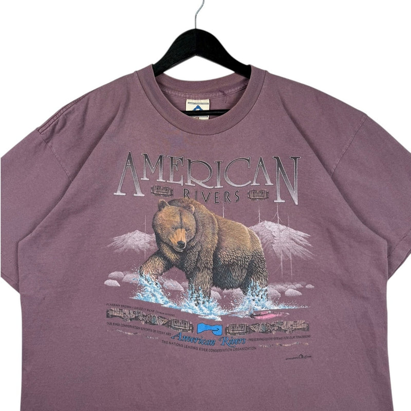 Vintage American Rivers Grizzly Bear Graphic T-Shirt