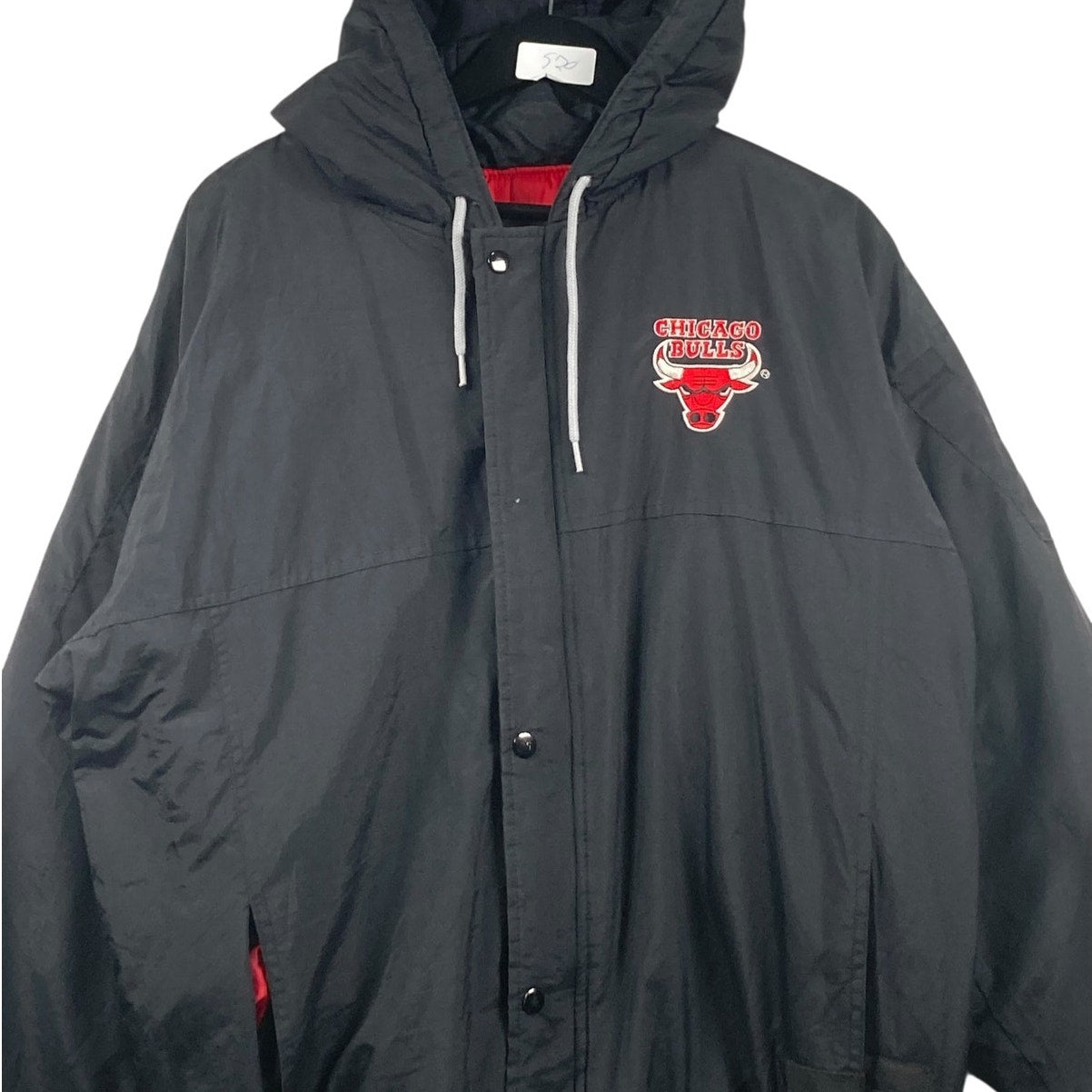 Vintage Starter Chicago Bulls Snap Button Hooded Jacket