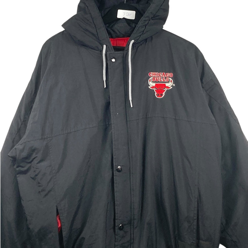 Vintage Starter Chicago Bulls Snap Button Hooded Jacket