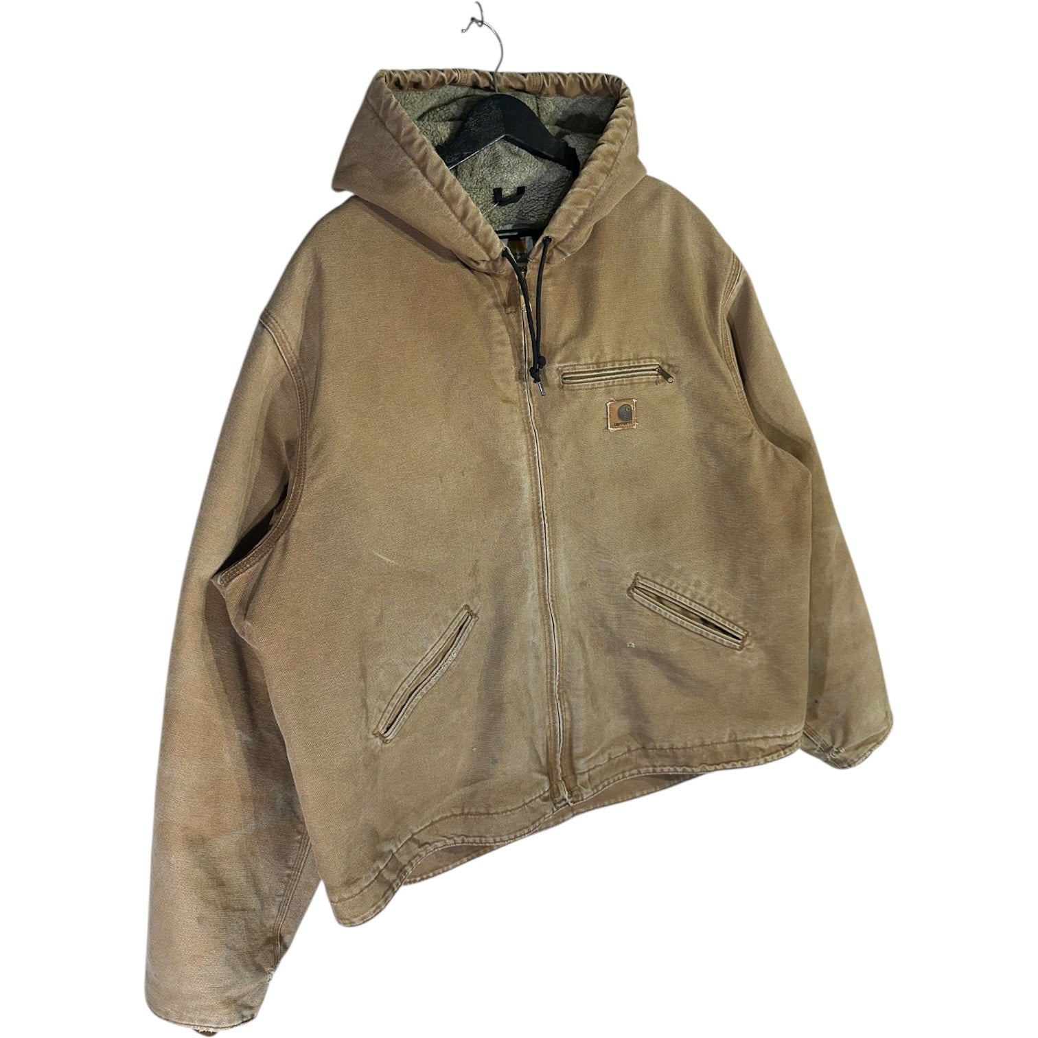 Vintage Carhartt Sherpa-Lined Hooded Workwear Jacket