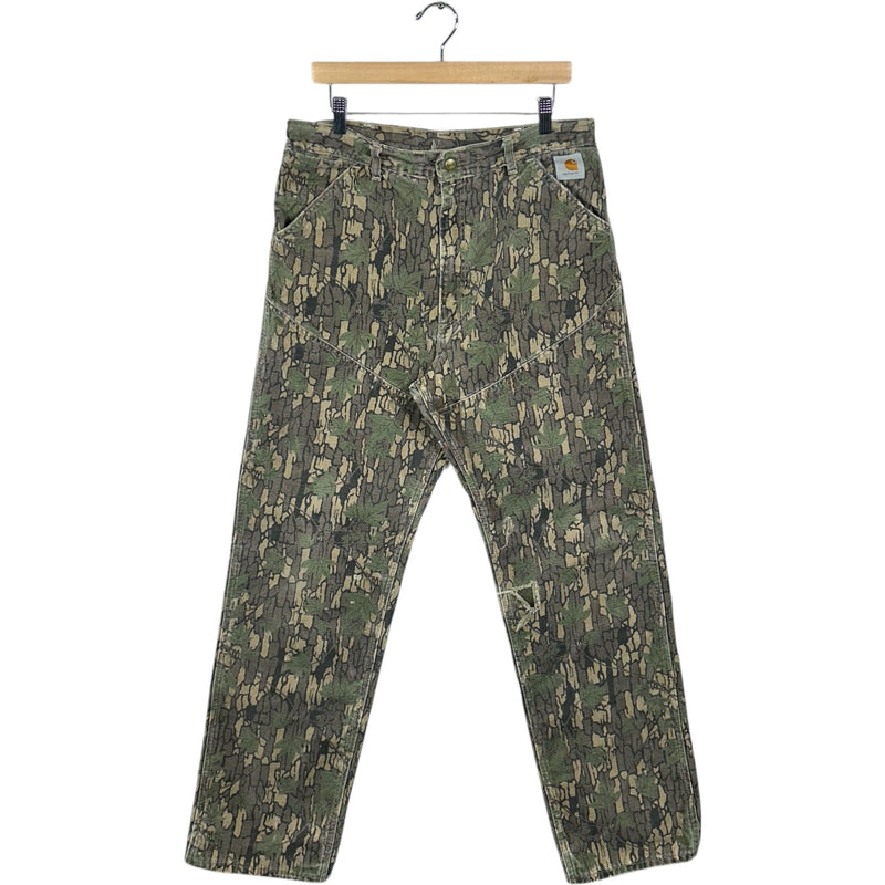 Vintage Carhartt Tree Bark Camo Double Knee Pants 80s 34x32