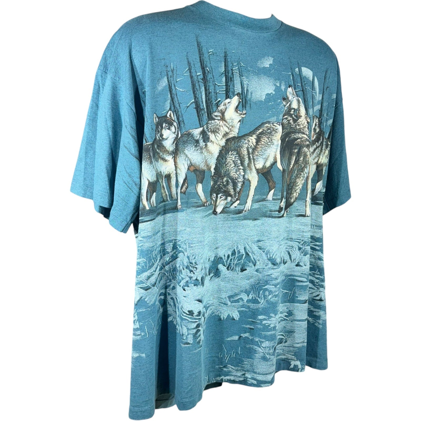 Vintage Pack Of Wolves AOP Nature Tee