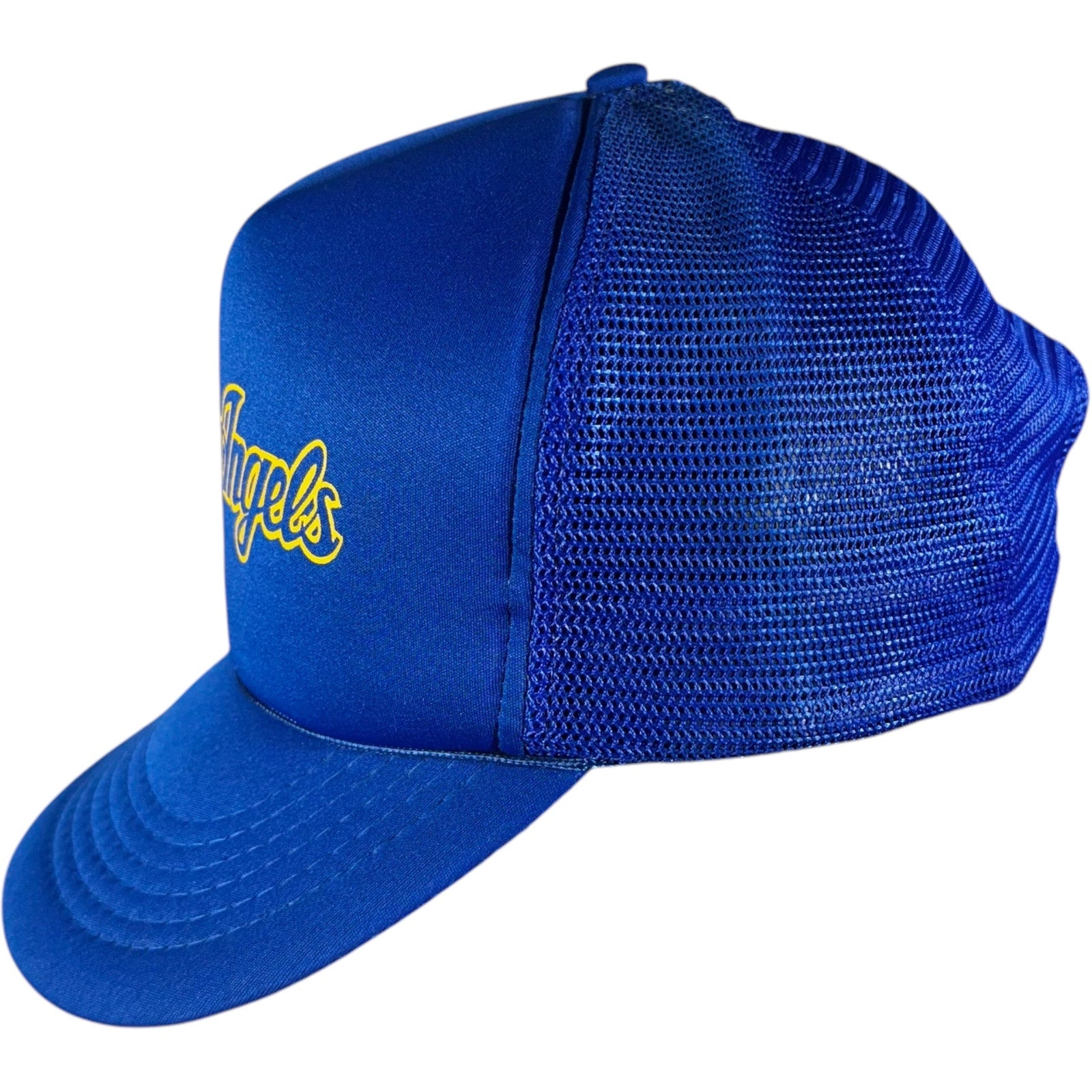 Vintage Blue Angels Spellout Trucker Snapback Hat 90s