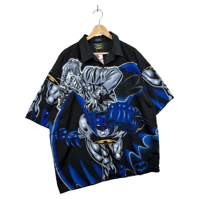 Vintage Batman Joker All Over Print Short Sleeve Button Up