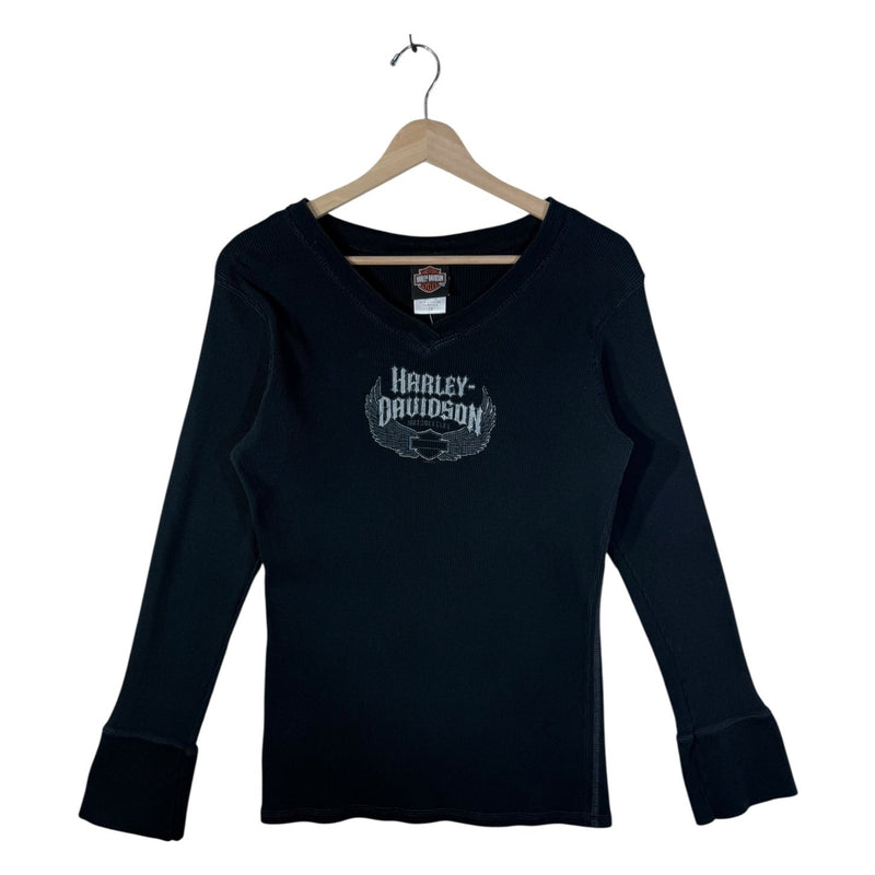 Vintage Women's Harley-Davidson V Neck Long Sleeve T-Shirt