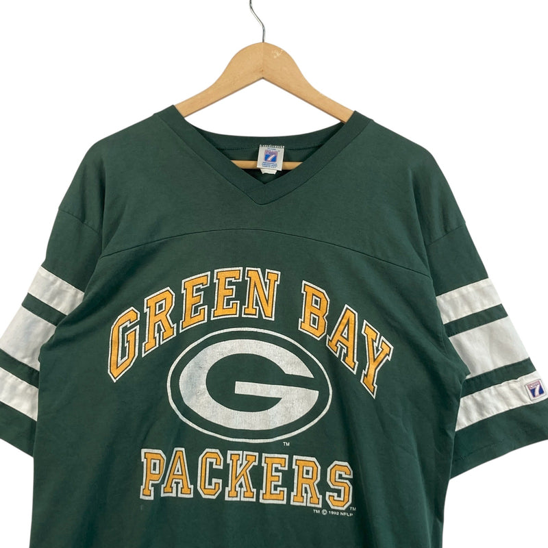 Vintage Logo 7 Green Bay Packers Spellout Football NFL Tee