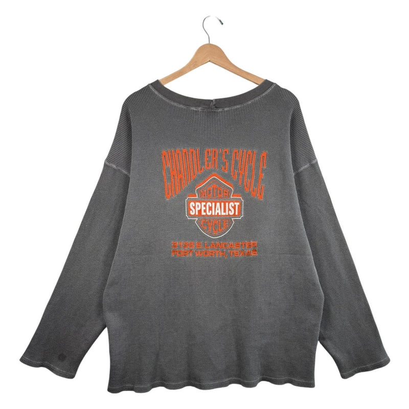 Vintage Harley Davidson Chandler’s Cycle Texas Thermal Long Sleeve T-Shirt