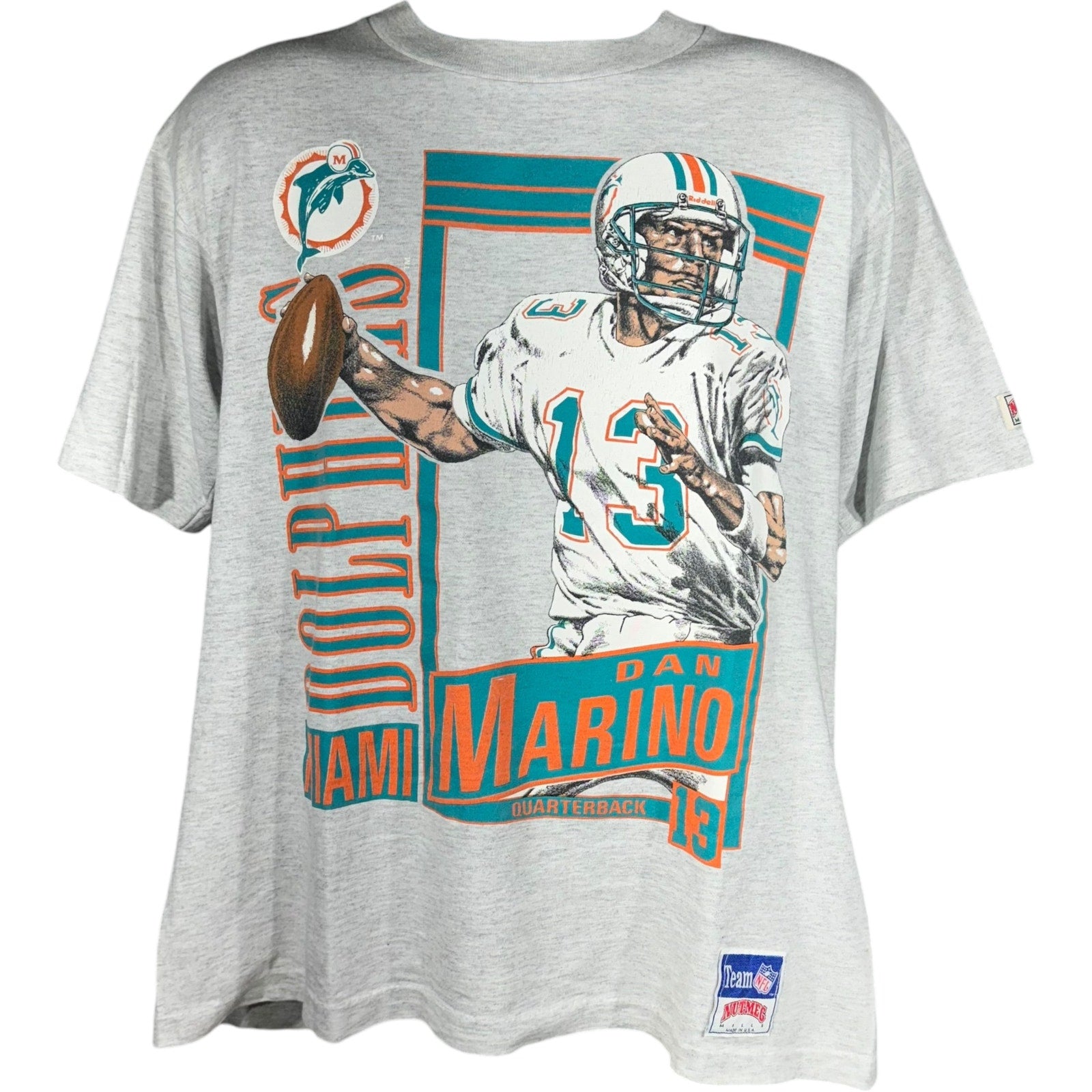 Vintage Nutmeg Miami Dolphins Dan Marino Card Tee