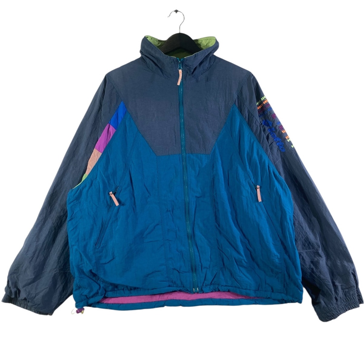 Vintage Int'l Team Lotto Colorblock Full Zip Windbreaker