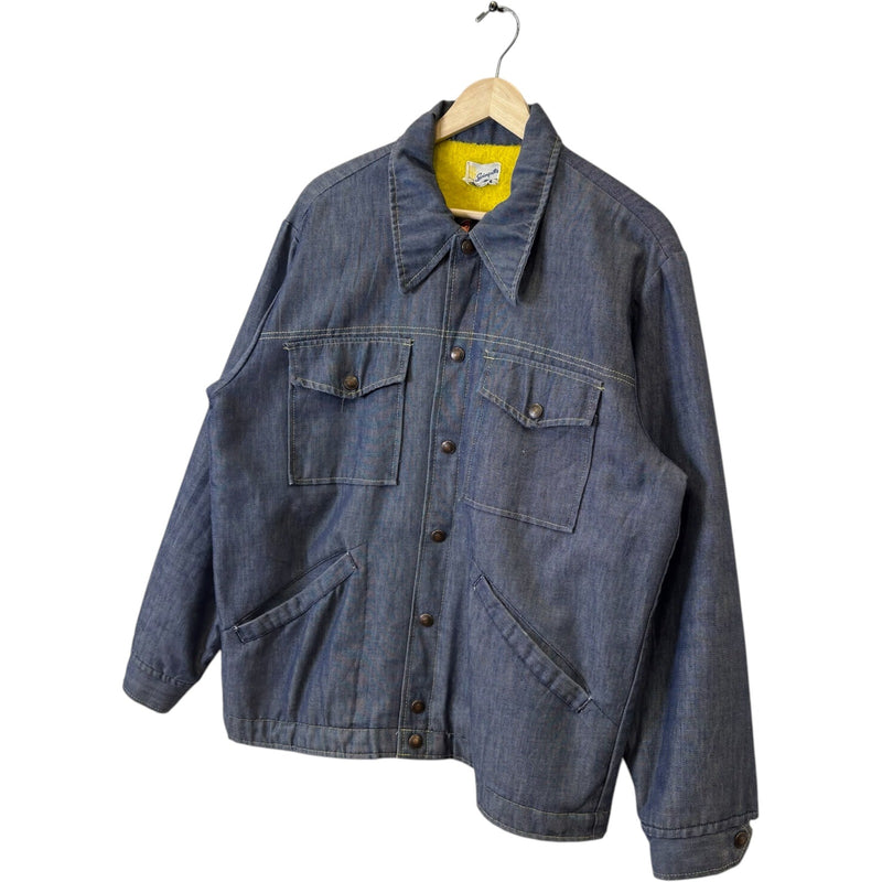 Vintage Swingster Sherpa Lined Button Up Denim Jacket