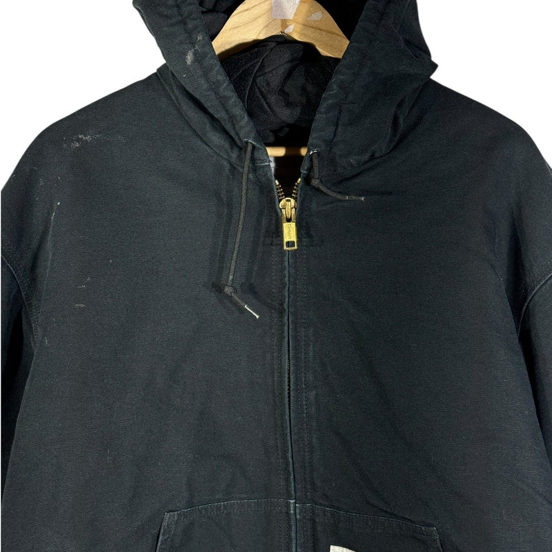 Vintage Carhartt Canvas Hooded Full Zip Workwear Jacket