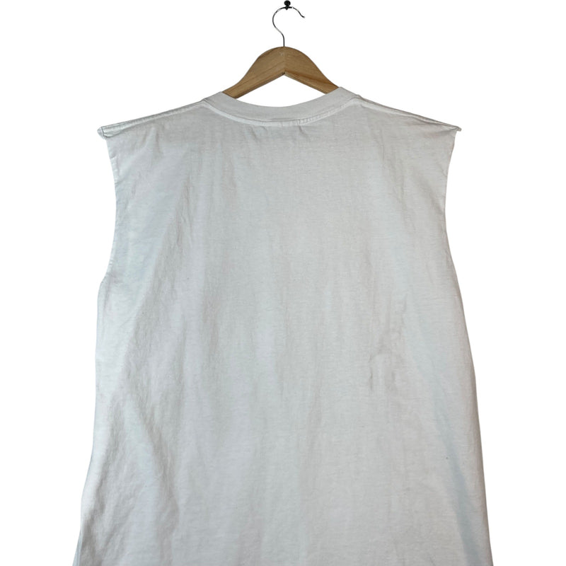 Vintage Gildan Graphic Print Muscle Sleeves Tank Top