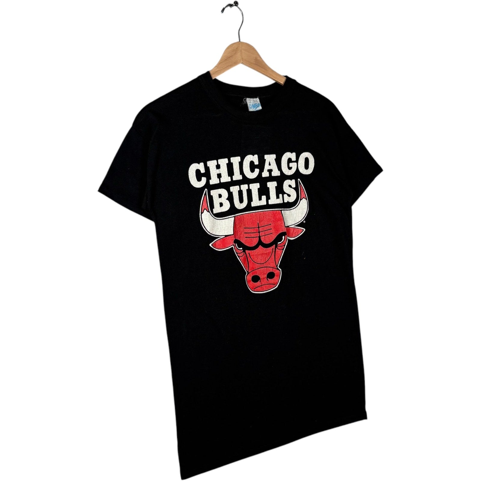 Vintage Youth Chicago Bulls Large Spellout Logo NBA Tee