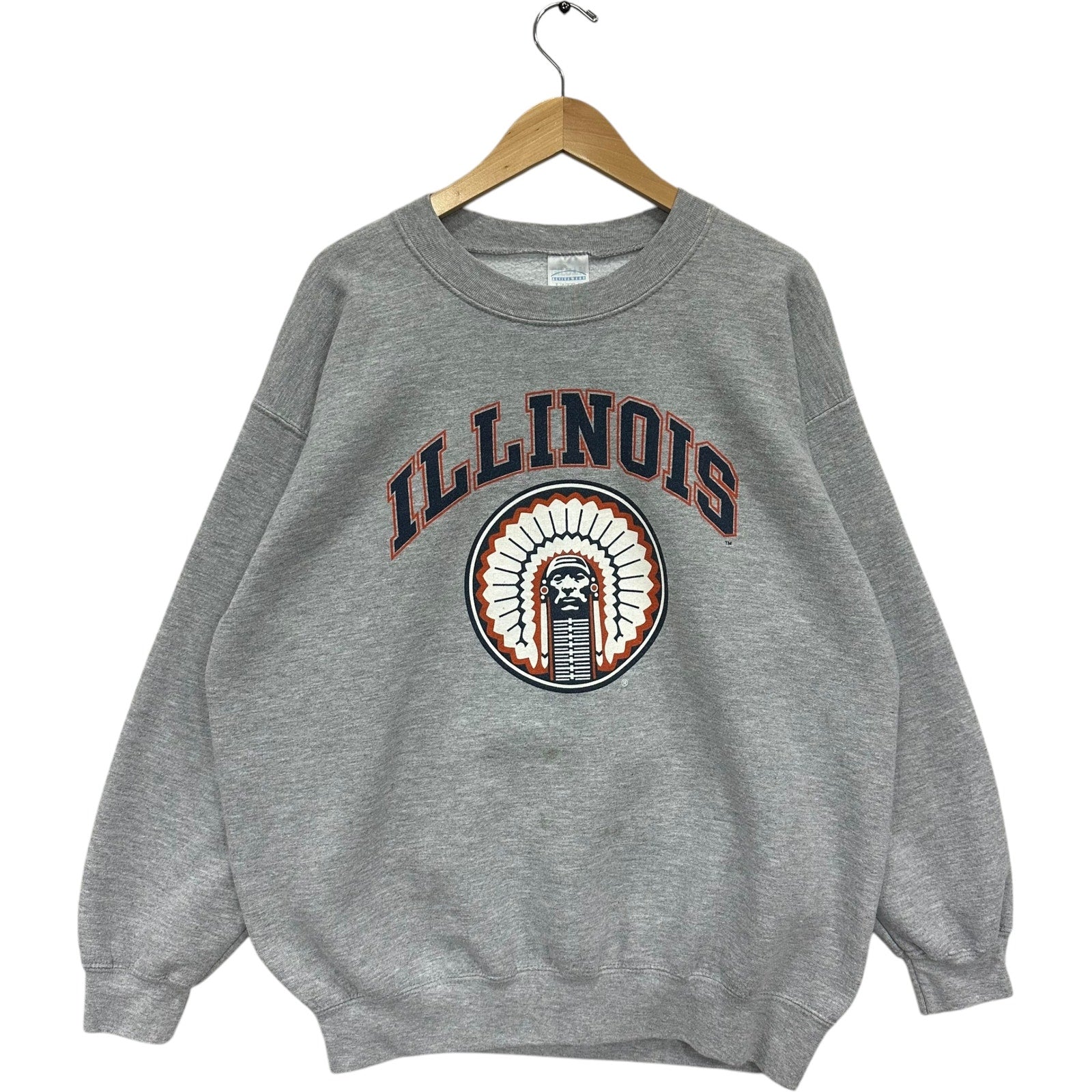 Vintage University Of Illinois Spellout Crewneck Large