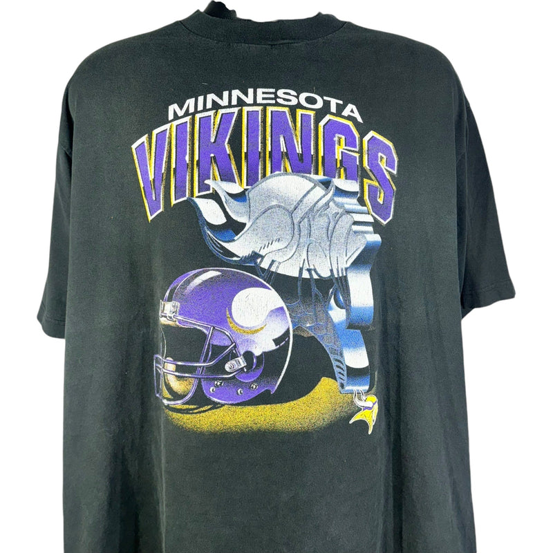 Vintage Minnesota Vikings Big Helmet & Logo Tee 90s