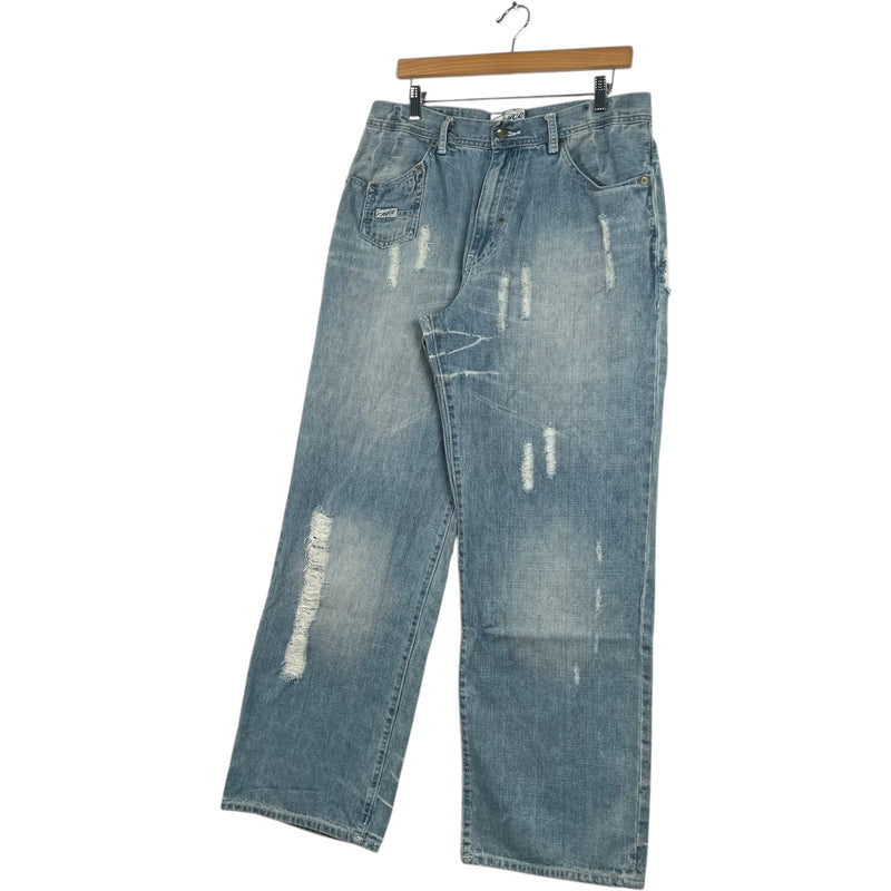 Vintage Enyce Distressed Wide Leg Denim Jeans 34x30