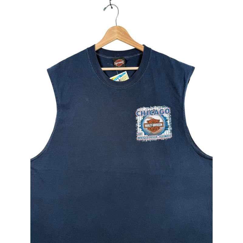 Vintage Harley Davidson Motorcycle Chicago Wrigleville Tank Top