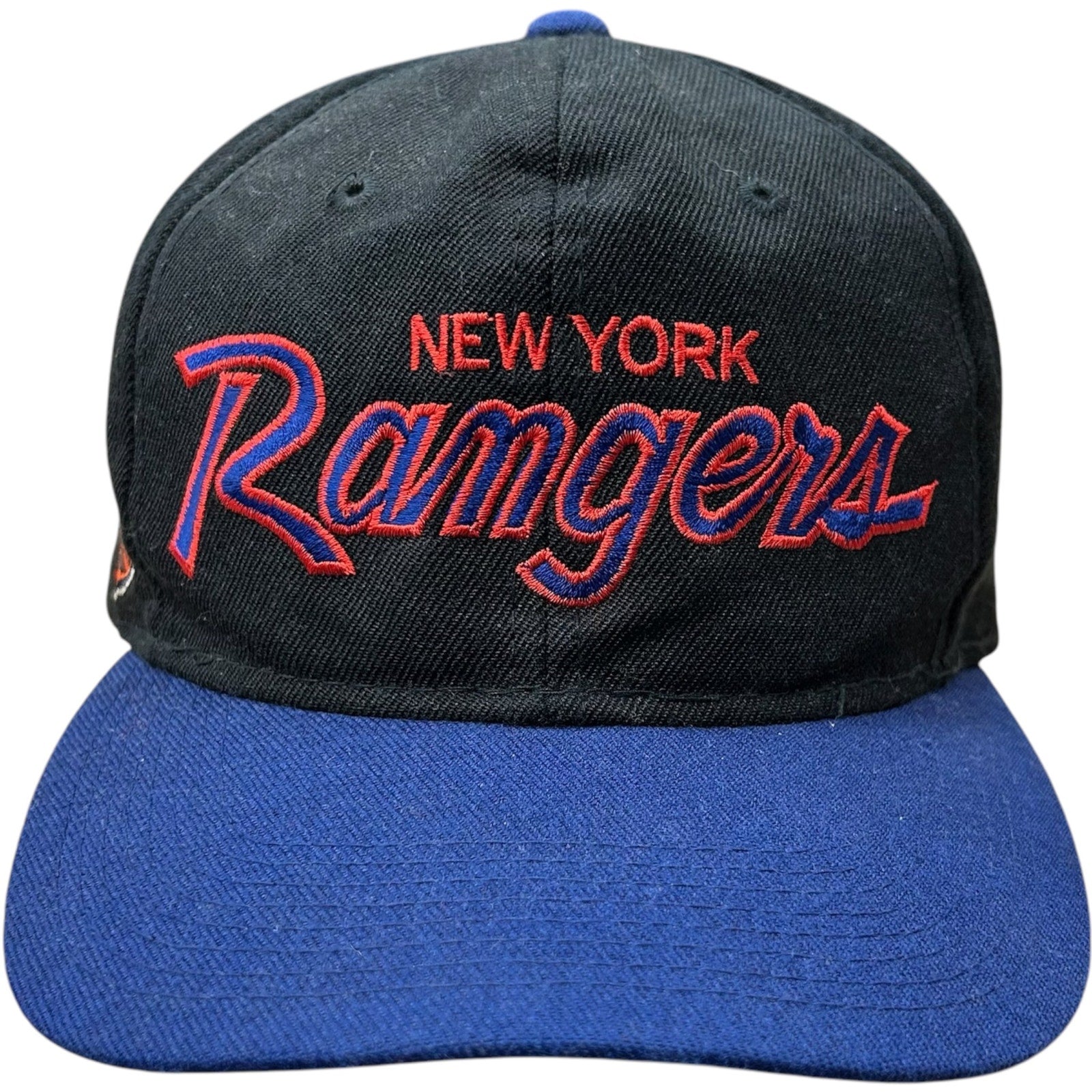 Vintage Sports Specialities NY Rangers NHL Script Snapback Hat 90s