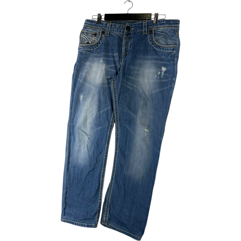 Vintage Gasparo Straight Leg Distressed Denim Jeans 38