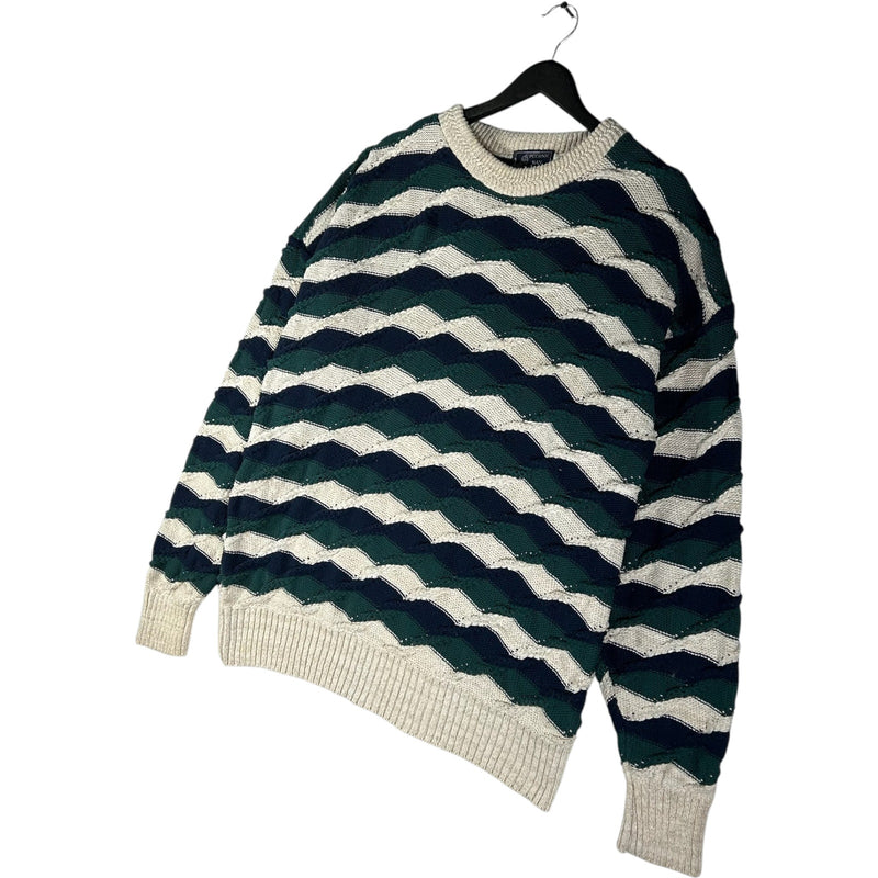 Vintage 3D Patterned Knit Pullover Sweater