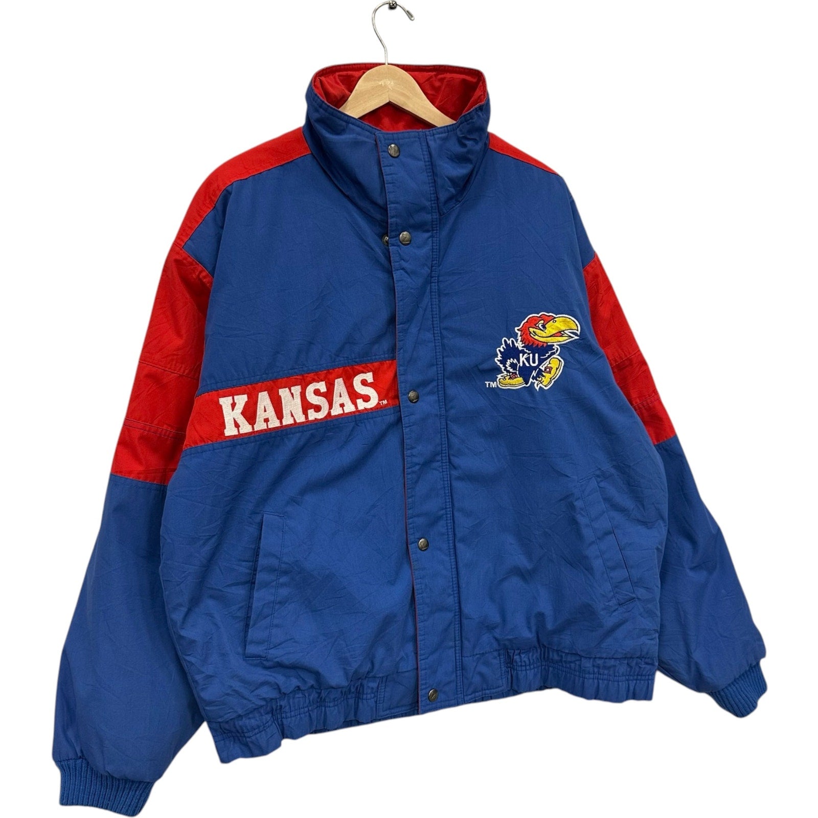 Vintage University Of Kansas Embroidered Puffer Jacket