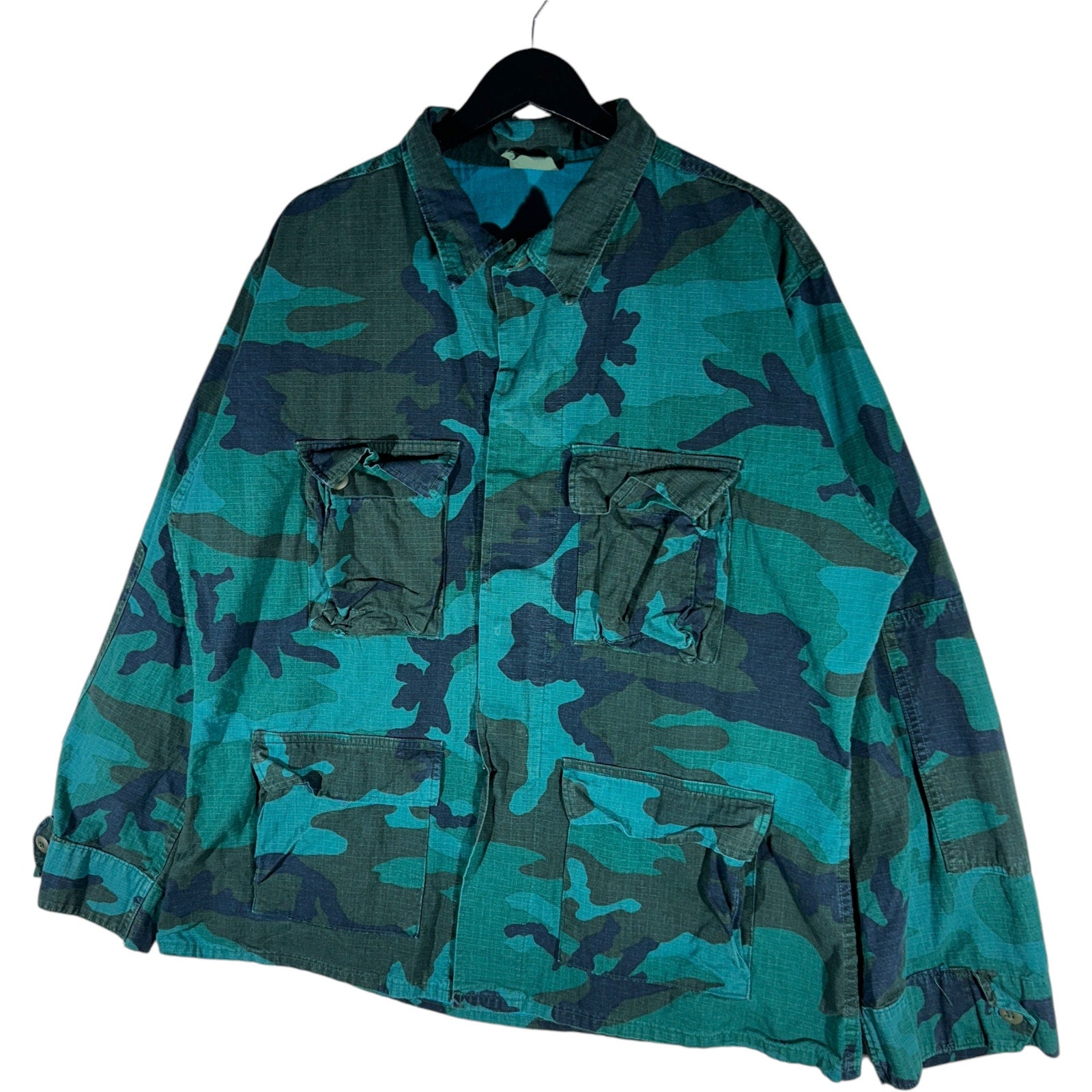 Vintage Overdye Camo Military Light Jacket