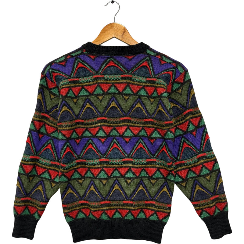 Vintage Claude Geometric Pattern Knit Pullover Sweater 90s