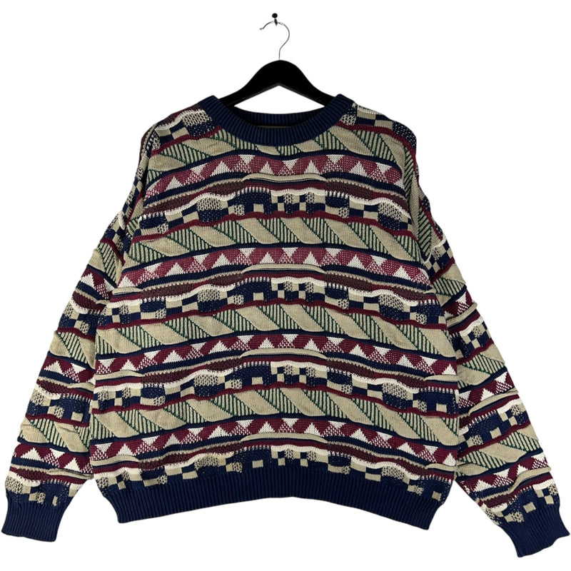 Vintage Leoniak 3D Knit Textured Sweater