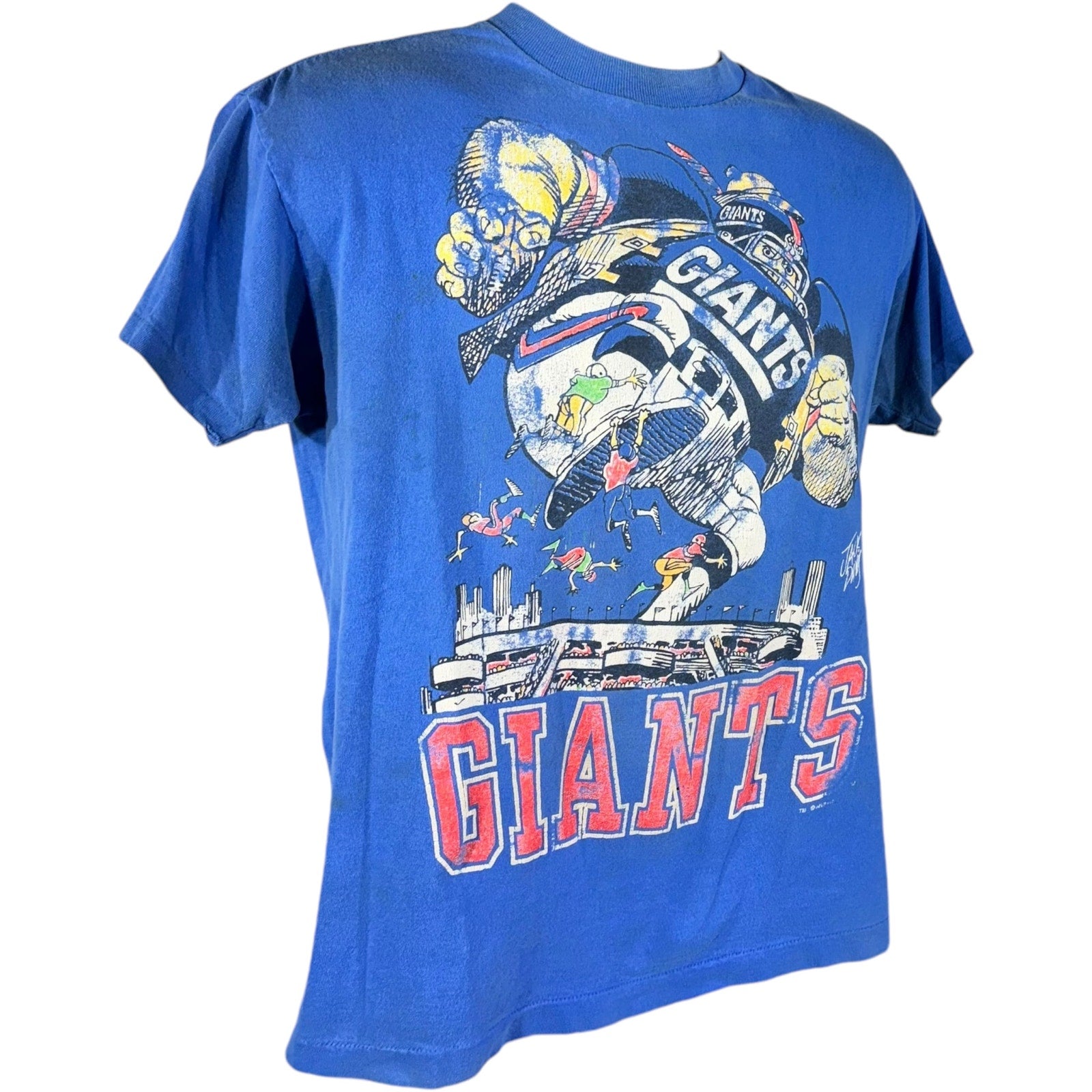 Vintage New York Giants Jim Davis Cartoon Art NFL Tee 90s