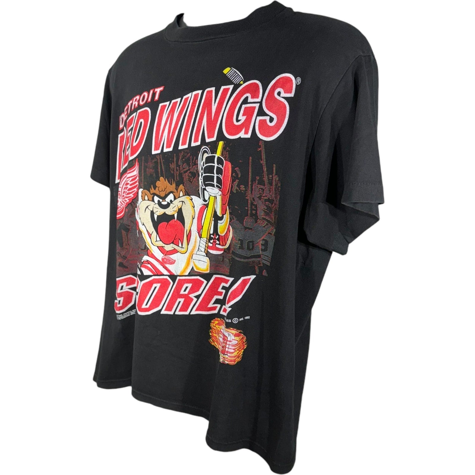 Vintage Detroit Red Wings Looney Tunes Taz NHL Tee 1992