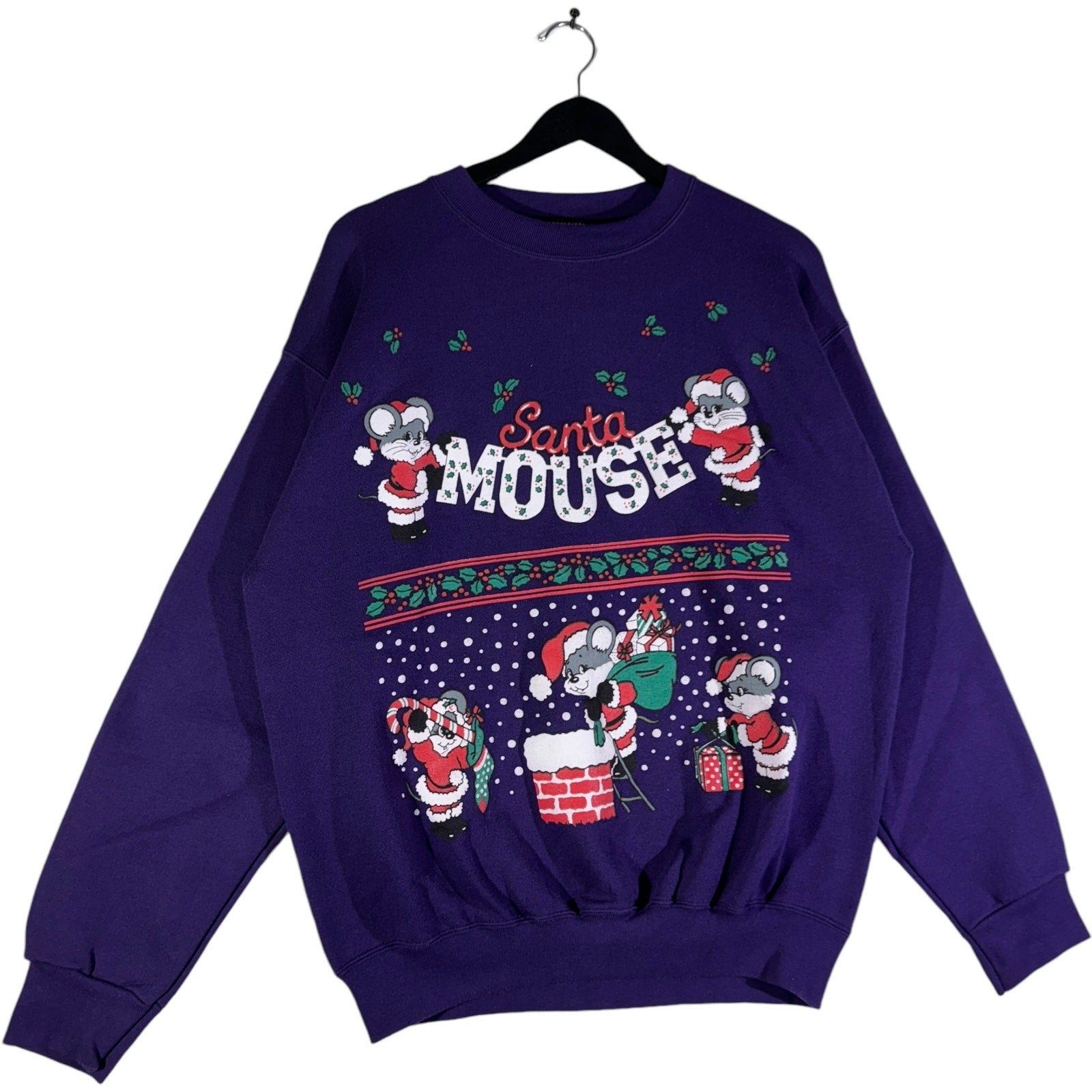 Vintage "Santa Mouse" Christmas Crewneck