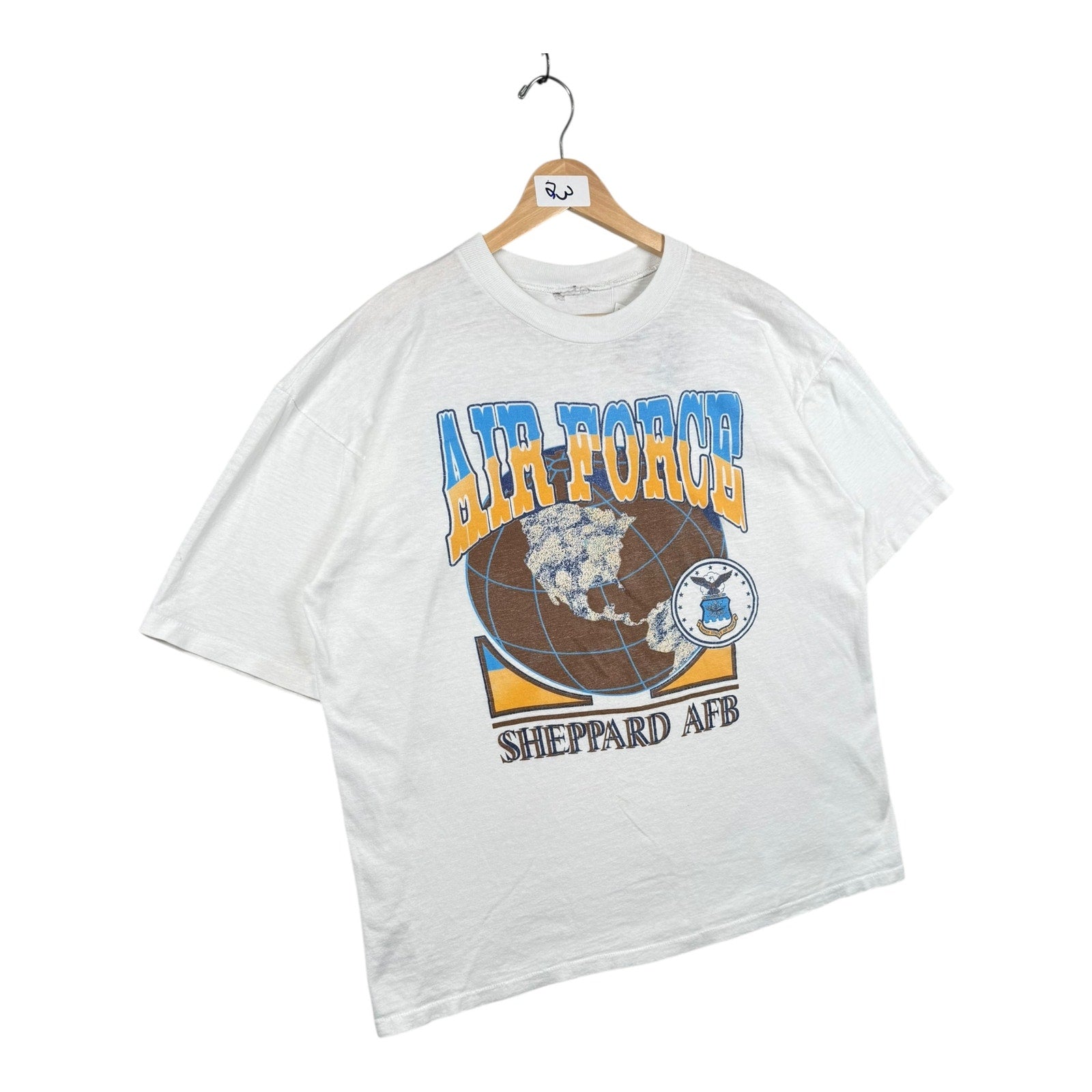 Vintage Air Force Sheppard AFB Globe Graphic Short Sleeve T-Shirt